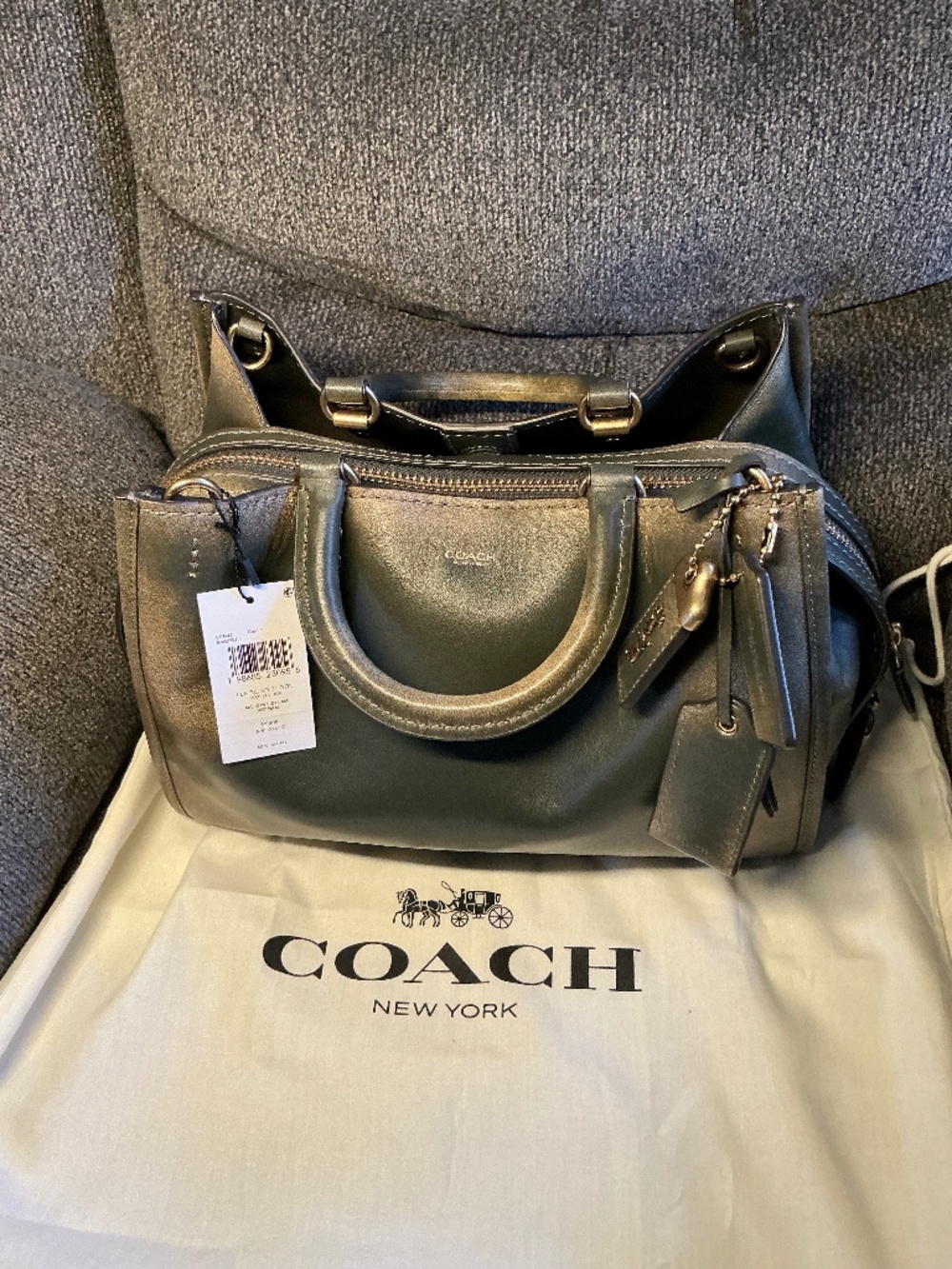 Coach Rogue 31 In Green Loved Leather